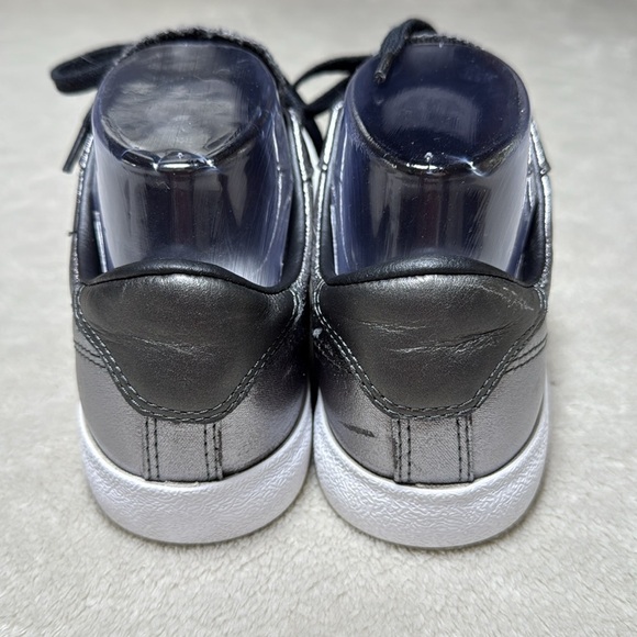 Converse Womens Metallic Silver Star Player Low Top Sneakers Black Logo Size 7.5 - Picture 6 of 11